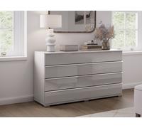 Sicily 4 Drawer Wide Chest of Drawers 4 Drawers Pebble Grey