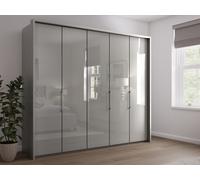 Sicily 5 Door Bi-Fold Wardrobe 5 Door Bi-Fold Pebble Grey