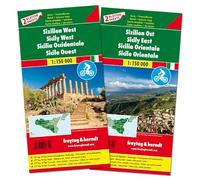 Sicily East + West f&b (+r) + cycling paths: Set wegenkaarten 1:150 000