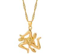 Sicily Italy Cities Flag Pendant Necklaces Men Women, Gold Color Italian Sicilia Jewelry Gifts 237106PAttractive Design
