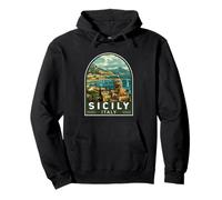 Sicily Italy Travel Art Emblem Vintage Pullover Hoodie