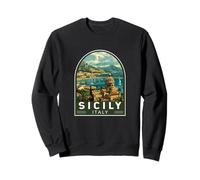 Sicily Italy Travel Art Emblem Vintage Sweatshirt