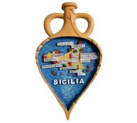 Sicily Italy Travel Souvenir 3D Fridge Magnet City Attractions Refrigerator Decorative Magnet Three Dimensional Home Kitchen Decoration