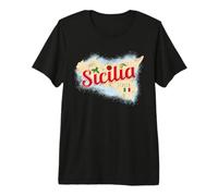 Sicily Italy Vintage Island Souvenir with Flag Premium T-Shirt