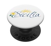 Sicily logo,sun,lemon Sicilian art PopSockets Adhesive PopGrip