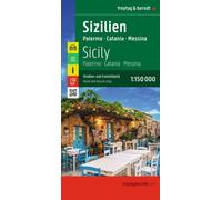 Sicily - Palermo, Catania, Messina : Road and Leisure Map