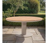 Sicily Round Garden Dining Table - 6 Seater - 160cm - Latte