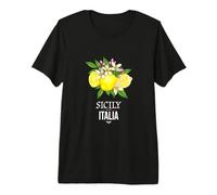 Sicily Sign I Love Sicily, Sicily Italy Limone Illustration Premium T-Shirt
