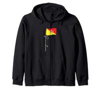 Sicily Signature Flag Pole - Elegant Patriotic Sicilian Flag Zip Hoodie