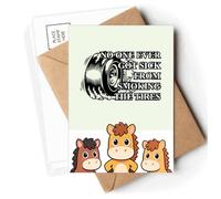 Sick Burning Smoke Tire Art Deco Fashion Postcards Envelopes Cards Mailing Year Horse