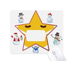 Sick Head Yellow Cute Online Chat Christmas Snowman Family Star Mouse Pad