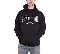 Sick Of It All Logo Men Hooded Sweater Black L, 80% Cotton, 20% Polyester, Regular