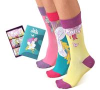 Sick Socks ® 3 pairs of Funny socks - Fancy Colourful Trippy Socks, with Unicorn, Cat, gift for Men & Women, crazy cute Unisex UK size 5-9 (UK, Numeric, 5, 9, Regular, Regular, Fancy Flower Socks)