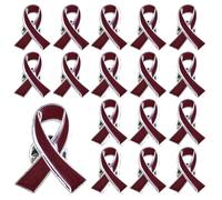 Sickle Cell Awareness Pin 25pcs Burgundy Ribbon Lapel Pins Multiple Myeloma Awareness Items, Alloy Steel, no gemstone