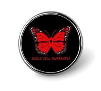 Sickle Cell Awareness Round Metal Badge Lapel Pin,Stylish Patriotic Pattern Button Brooch Decorative Badges for Men Women