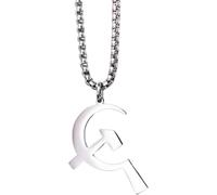 Sickle Hammer Pendant Necklace Gift for Women Men