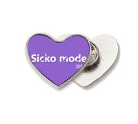 Sicko Mode Song Art Deco Fashion Heart Metal Pin Brooch Clip Love