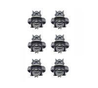 SICODA 6 pcs Paracord Beads Knife Bead and Charms Skull Knife Lanyard Bead, 550 Handmade Paracord Bead,EDC Charm Beard Bead (Bronze)