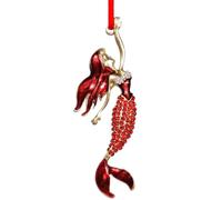 SICOHOME Mermaid Christmas Ornaments Mermaid Ornaments for Christmas Tree Sea Metal Christmas Tree Decoration Ornament with Rhinestone Red Mermaid Keepsake Gifts for Women Kids Girls Sisters