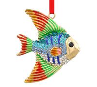 SICOHOME Tropical Fish Christmas Tree Ornament - Coastal Sea Ocean Hawaii Beach Themed Christmas Hanging Ornament with Rhinestones for Christmas Tree Gifts for Ocean Lover and Nautical Enthusiast
