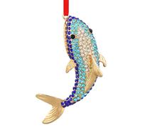 SICOHOME Whale Ornaments for Christmas Tree - Coastal Sea Ocean Hawaii Beach Themed Christmas Hanging Ornament with Rhinestones for Christmas Tree Gifts for Ocean Lover and Nautical Enthusiast