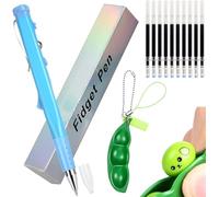 Sicomne Fidget Pen for Anxiety Stress Relief Fidget Toys Pack, Anti Stress Black Pens Toys for School Kids Adults, Magnetic Ball Pen Multifunction Writing Ballpoint Pen Gifts for Men