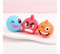 SICOPEE 3 Pack 2.3" Smiley Face Squeaky Dog Toys Soft Dog Balls Latex Rubber Squeak Dog Toys for Small Medium Puppy Pet Dogs