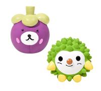 SICOPEE Cute Animal Squeaky Dog Toys, Soft Latex Rubber Chew Toys, 2-Pack Pet Play Toys for Small Dogs and Puppies (Purple&Green)
