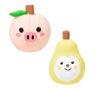 SICOPEE Cute Animal Squeaky Dog Toys, Soft Latex Rubber Chew Toys, 2-Pack Pet Play Toys for Small Dogs and Puppies (Pink&Yellow)