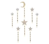 SICOPEE Gold Rhinestone Star and Moon Hair Pins for Girls and Women, 8 Pieces 2.3-inch Crystal Hair Clips Hair Accessories