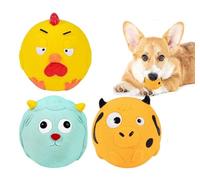 SICOPEE Squeaky Dog Toys Soft Dog Balls 2.9" Latex Rubber Squeak Dog Toys Interactive Play for Small Medium Puppy Pet Dogs (3 Pack)