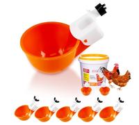 SicoVision Poultry Water Dispenser, 6-Pack Chicken Drinker, Automatic, Gravity-Fed, Plastic, Space-Saving, Easy to Clean, Durable, Target Species: Chicken