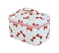 Sicrubious makeup bag Lady's cosmetic bag made of cotton, tote-style, portable, suitable for women, cosmetic storage, One Color, L