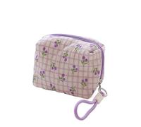 Sicrubious makeup bag Organizer Sanitary Pads Bag Large Capacity Multipurpose Cosmetic Bag Tulip Napkin Pouch Storage Bag, One Color, Purple flower