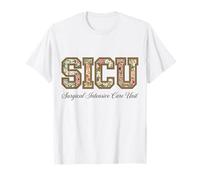 SICU Surgical Intensive Care Unit Floral Nurse Week T-Shirt