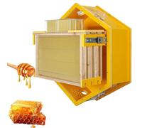 SICWEDIM Beehive Starter Kit,Observation Beekeeping House Beehive Box,Wall-Mounted Hexagon Bee Hive with 3 Frames & 6 Honeycomb Trays,Self-Flowing Honey Beehive,for Indoor, Garden