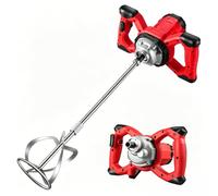SICWEDIM Electric Cement Mixer, 6-Speed Adjustable Handheld Power Stirrer With Steering Wheel Style Dual-Handle, For Mortar, Grout, Plaster, Paint (2400W)