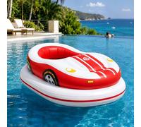 SICWEDIM Electric Pool Float For Adults, Motorized Pool Bumper Boat With Cordless Pump Included & 2600mah Rechargeable Battery, 2.4kg Thrust, For Summer Vacations, Family Fun (Red 2batteries)