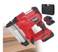 SICWEDIM Portable Cordless Nailer, Supports Single/Continuous Shot, Battery-Powered Stapler With LED Indicator Lights & Lighting, for Factory, Logistics, Decoration, Design (Red)