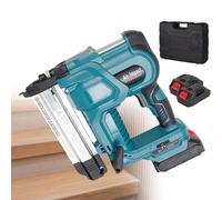 SICWEDIM Portable Cordless Nailer, Supports Single/Continuous Shot, Battery-Powered Stapler With LED Indicator Lights & Lighting, for Factory, Logistics, Decoration, Design (Blue)