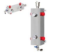 SICWEDIM Stainless Steel Hydraulic Separator Decoupler Tank, High Flow Header Mixing Buffer Tank with Gauge, Floor Radiant Heat Manifold Kit for Wall Hung Boiler & Underfloor Heating (DN25)