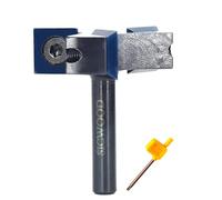 SICWOOD CNC Spoilboard Surfacing Router Bit 1/4 Shank, 1-1/2” Cut Dia, with DLC Coated, 3-Flute, 12*12*2.2mm Blade, Slab Flattening Router Bit, Planing Bit, for Rabbeting Flycutter, Planer