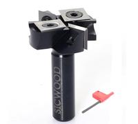 SICWOOD Slab Flattening Router Bit - 1/2 Shank, 1-1/2' Cutting Dia, 2+2 Knife Design, Mini CNC Spoilboard Surfacing Bit, Perfect for Planing&Rabbeting, Flycutter, Slab Leveler
