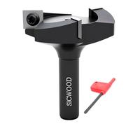 SICWOOD Slab Flattening Router Bits 1/2 Shank, 2-3/8”Cut Dia, 12*12*1.5mm Insert, CNC Spoilboard Surfacing Router Bits, Planing Router Bits, for Flycutter/ Slab Leveler/ Rabbeting