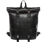 SID & VAIN Backpack CHAZ Medium daybag knapsack Real Leather 15,4 inch Laptop Rucksack Leather Bag Men´s Bag Black