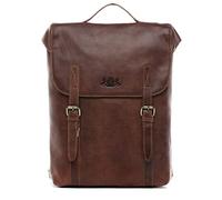SID & VAIN Backpack Eton Large daybag knapsack Real Leather 15,4 inch Laptop Rucksack Leather Bag Women Men Unisex Brown
