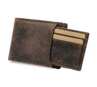 SID & VAIN Genuine Leather Wallet, 2-in-1 with Extra Card Holder, Practically Flat with RFID Protection, Wallet, Jacob EastWest, Men's Wallet, Handmade, Chocolate Brown, coin purse
