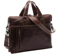 SID & VAIN Laptop Bag London I 15.4 inch Laptop Sleeve I Removable Shoulder Strap I Premium Leather I Business Bag I Men and Women I Brown Cognac