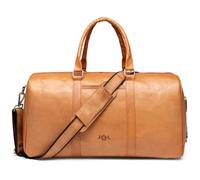 SID & VAIN Large Weekender Real Leather Sports Bag Berlin 50 cm L Travel Bag Hand Luggage with Shoulder Strap Leather Purse Men and Women Brown Handmade, Vintage Tan, travel bag