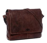 SID & VAIN Messenger Bag Spencer Large Laptop Bag Real Leather 15" Laptop Business Briefcase Leather Bag Women Men Unisex Brown